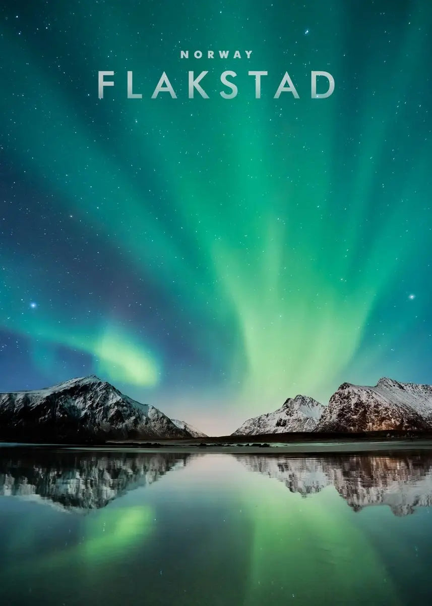 Norway Aurora Mountain Canvas Wall Art Print – Unframed Poster Canvas Wall Art Qst H 50X70cm No Framed