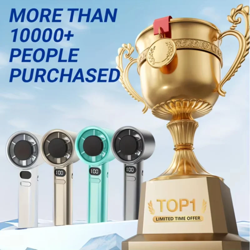 Portable USB Rechargeable Handheld Fan – Adjustable Speeds Handheld Fan Qst
