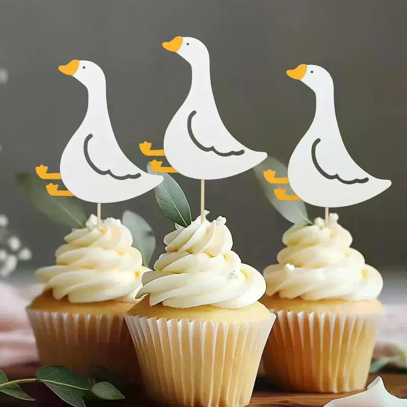 Silly Goose Birthday Cake Topper Insert Cards – 24 Pcs Cake Topper Set Qme