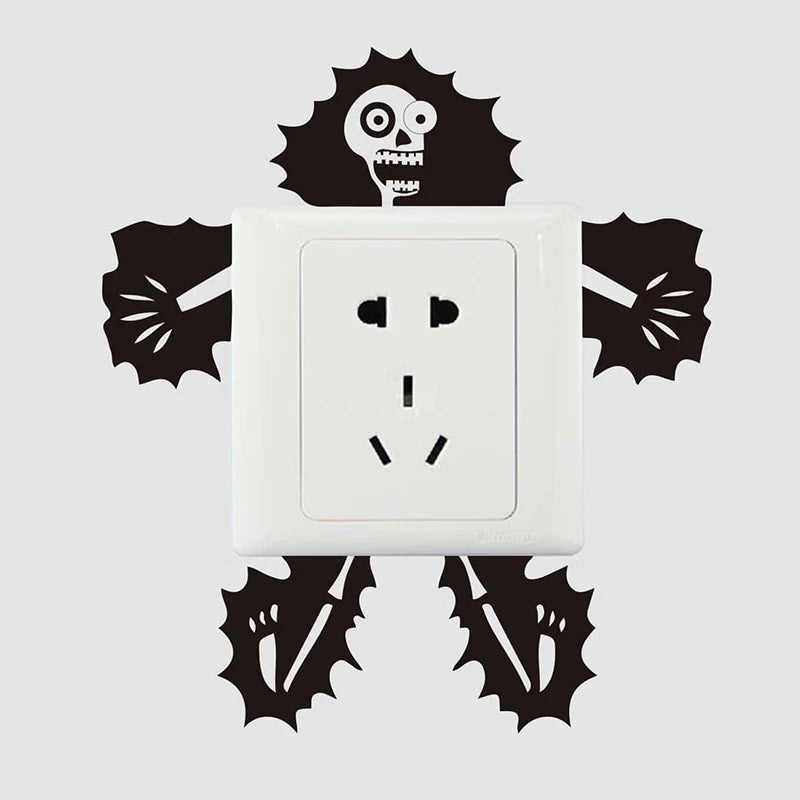 Skeleton Switch Sticker – Halloween Wall Decal Self-Adhesive Wall Decal Sticker Qst A