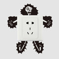 Skeleton Switch Sticker – Halloween Wall Decal Self-Adhesive Wall Decal Sticker Qst A