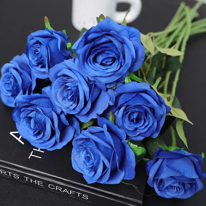Colorful Realistic Touch Artificial Rainbow Roses | 7 Colors Artificial Flowers Qme