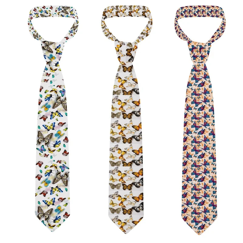 Men's 3D Butterfly Print Necktie | Casual & Formal Fashion Tie Novelty Necktie Qme