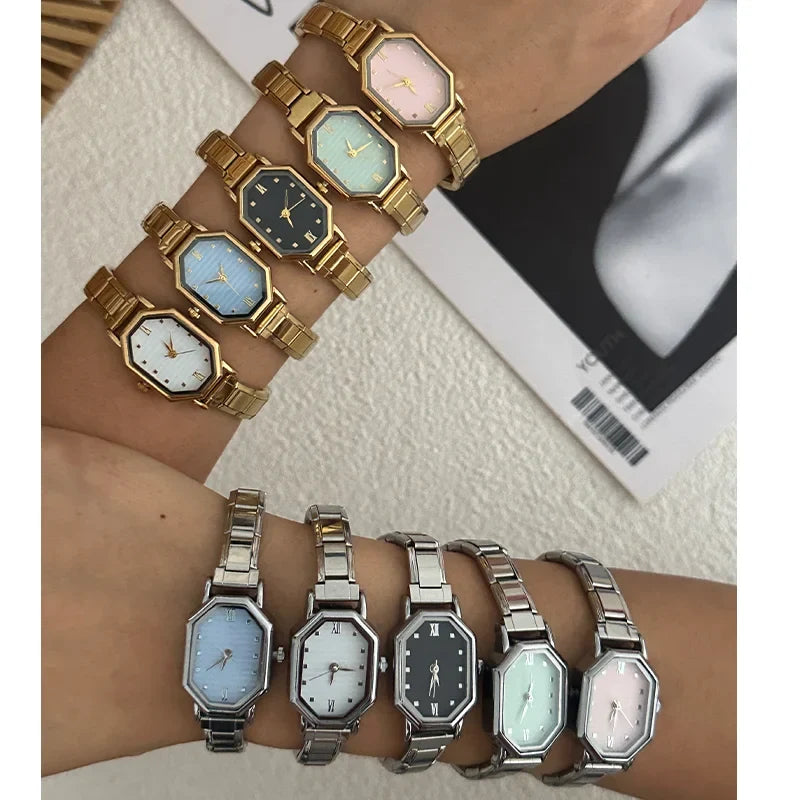 Women's DIY Elastic Charm Stainless Steel Watch Bracelet Charm Watch Bracelet Qme