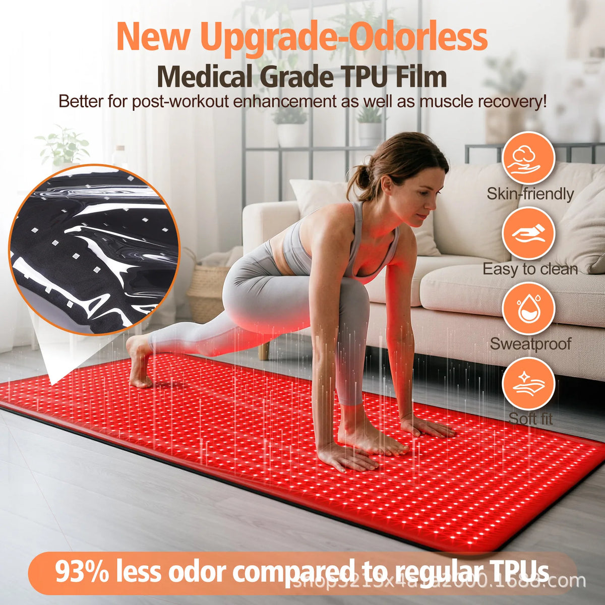 1410 LED Red Light Therapy Blanket 660nm 850nm Full Body Infrared Mat Red Light Therapy Mat Qst
