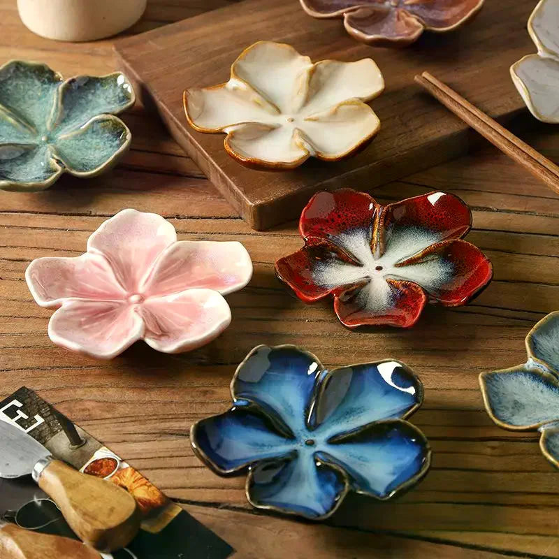 Ceramic Flower Dipping Sauce Dish – 13 Colors | Kiln Glaze Ceramic Dipping Dish Qme