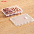 Plastic Freezer Food Storage Box – Airtight Fresh-Keep Lid Food Storage Container Qme 4 grids