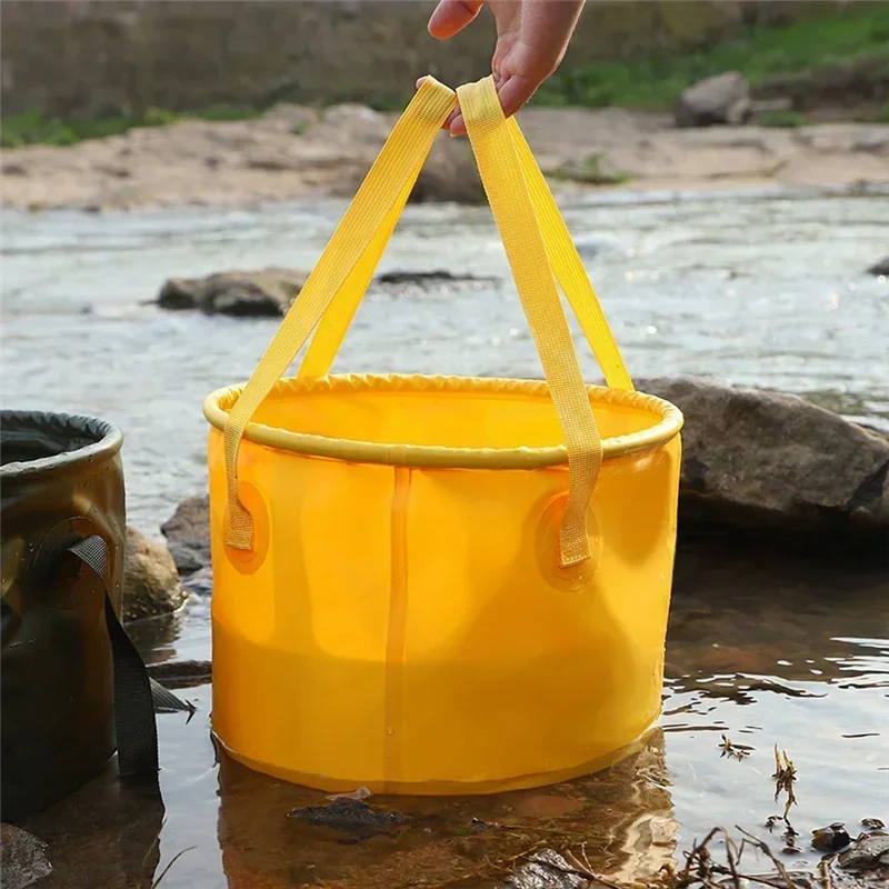 Collapsible 5 Gallon Bucket with Handle | Portable Outdoor Collapsible Outdoor Bucket Qme