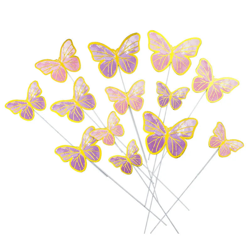 Butterfly Cake Toppers – Birthday, Wedding & Party Baking Cake Topper Set Qme