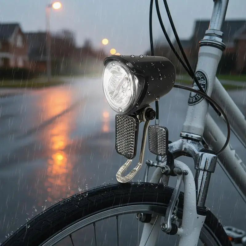 Electric Bicycle LED Headlight 6V-60V Waterproof ABS Black E-Bike LED Headlight Qme