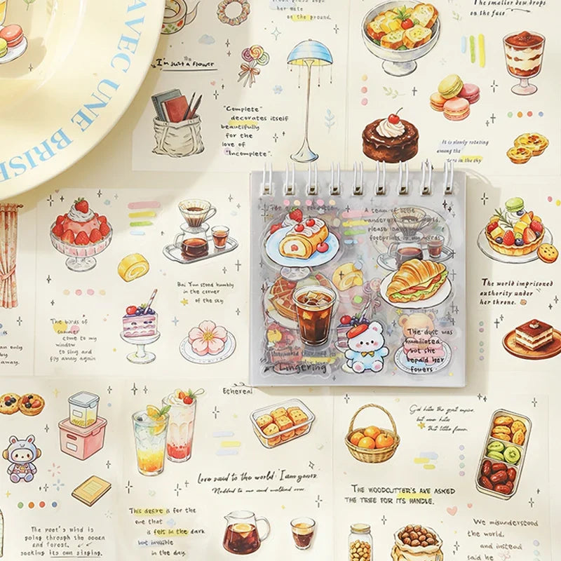 Vintage Pre-Cut Food & Floral Sticker Book – Junk Journal Decorative Sticker Book Qme