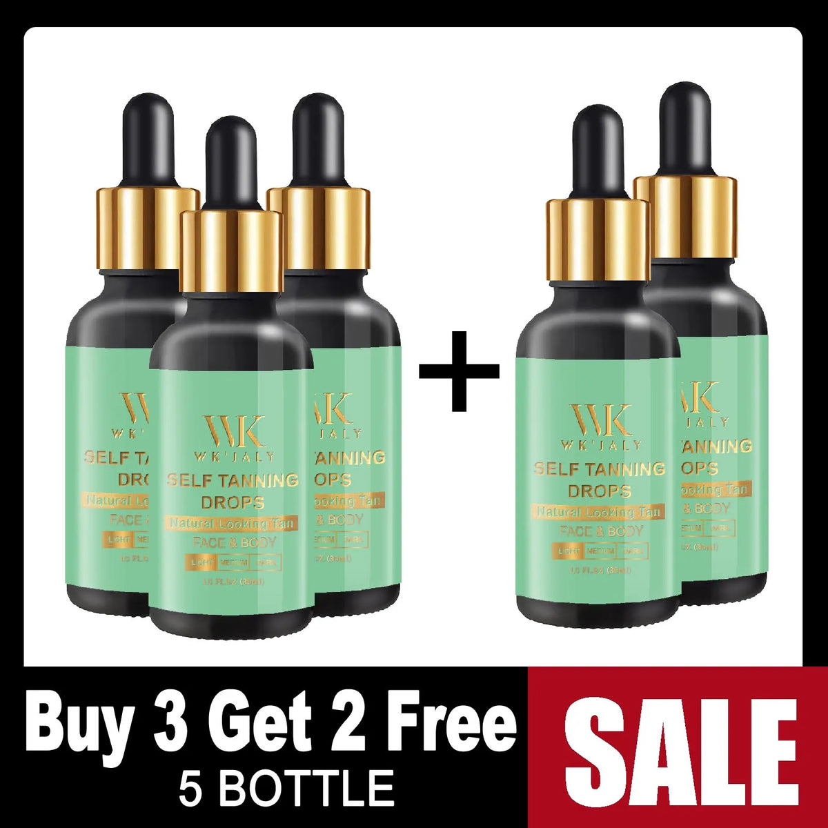 WK'JALY Self-Tanning Drops – DHA & Vitamin E, All Skin Types Self-Tanning Drops Qst Buy 3 Get 2 Free 1 China Mainland