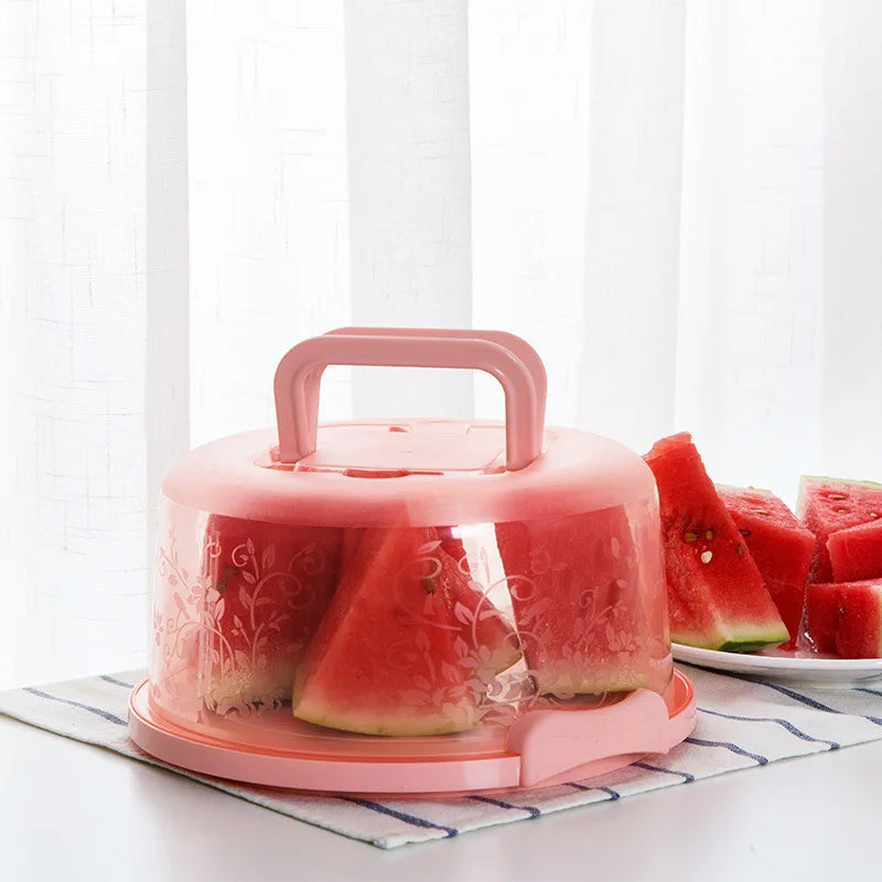 Round PP Transparent Fresh-Keep Storage Box | Portable Cake Food Storage Container Qme