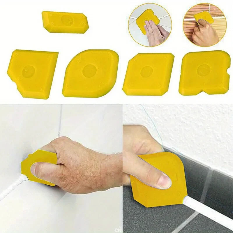 5-Piece Grouting Smoothing Trowel & Silicone Scraper Tool Kit Grouting Tool Kit Qme