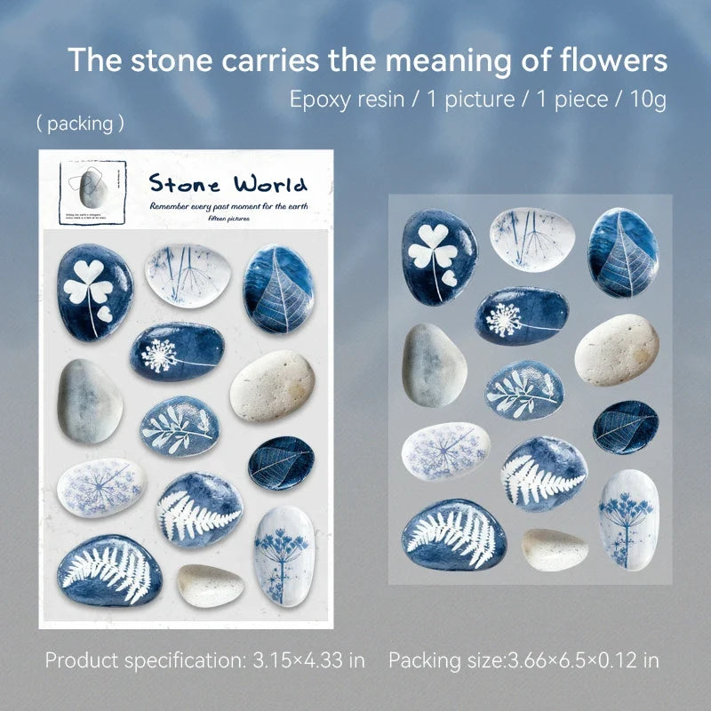 Pebble World 3D Epoxy Stickers – DIY Scrapbook & Phone Case 3D Epoxy Stickers Qme 1