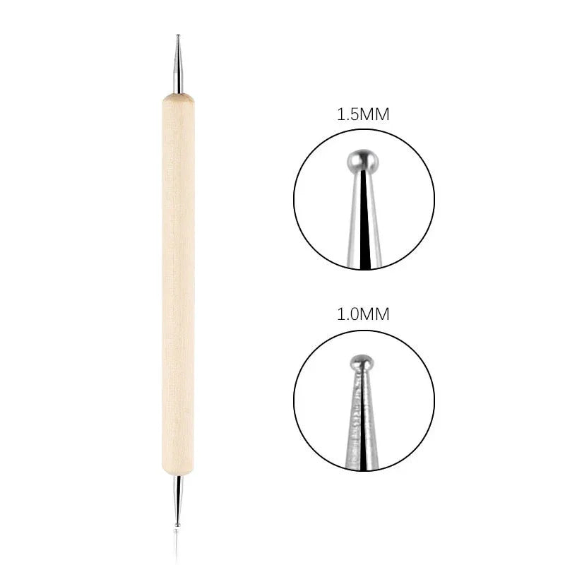 Nail Art Dotting Pen & Spiral Hook Marbleizing DIY Tool Nail Art Tool Qme
