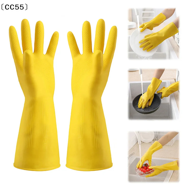 Waterproof Rubber Dishwashing Gloves – Kitchen Household Household Cleaning Gloves Qst