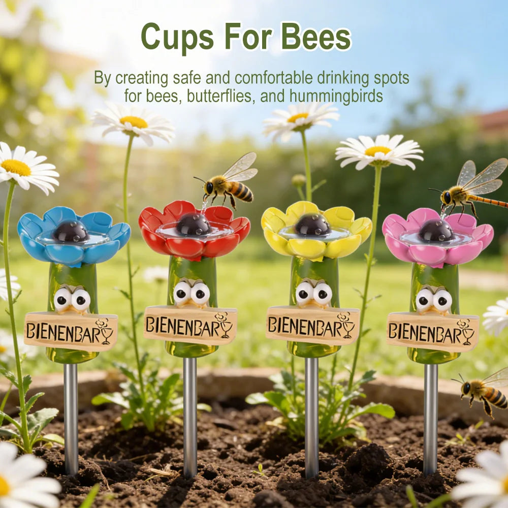 4-Pack Flower Bee & Butterfly Watering Station Garden Feeder Garden Pollinator Feeder Qst