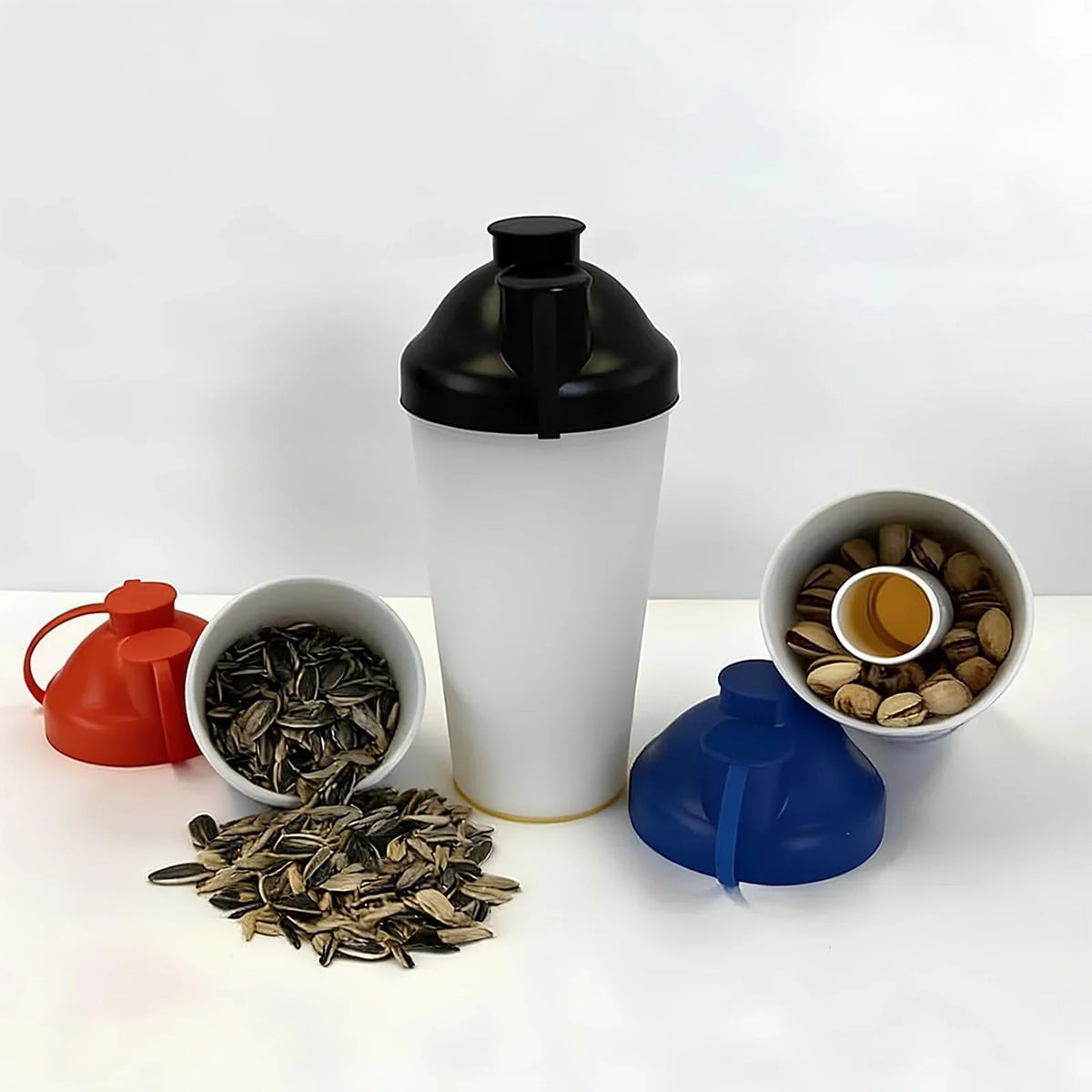 Reusable Seed & Shell Holder Dual Compartment Waste Collector Snack Shell Holder Qme