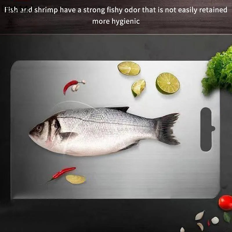 Stainless Steel Double-Sided Cutting Board – 5 Sizes Cutting Board Qme