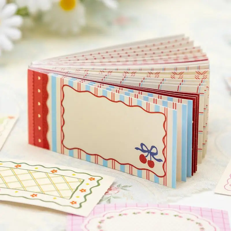 Vintage Border Note Stickers – Tear-Resistant DIY Scrapbooking Decorative Craft Stickers Qme