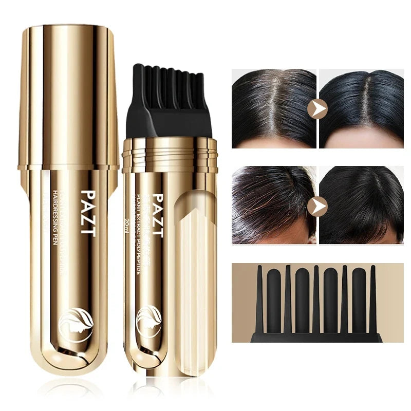 One-Swipe Gray Root Coverage Hair Dye Comb Pen | 3 Shades Hair Root Touch-Up Pen Qme