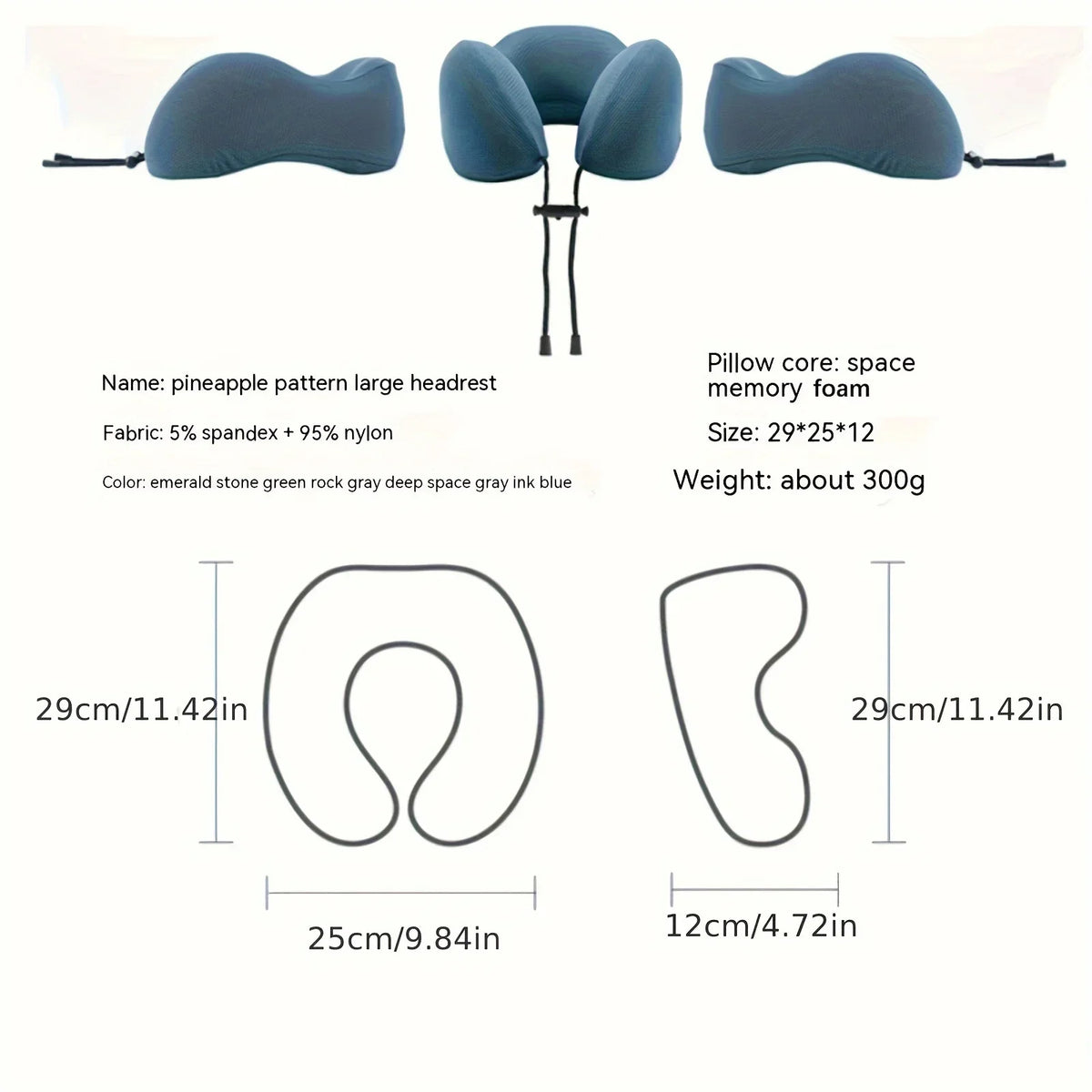 U-Shaped Memory Foam Travel Neck Pillow – Camping & Office Travel Neck Pillow Qme