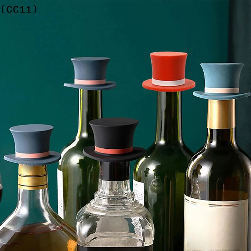 Magic Hat Silicone Wine Bottle Stopper Cork Cover – 4 Colors Wine Bottle Stopper Qme