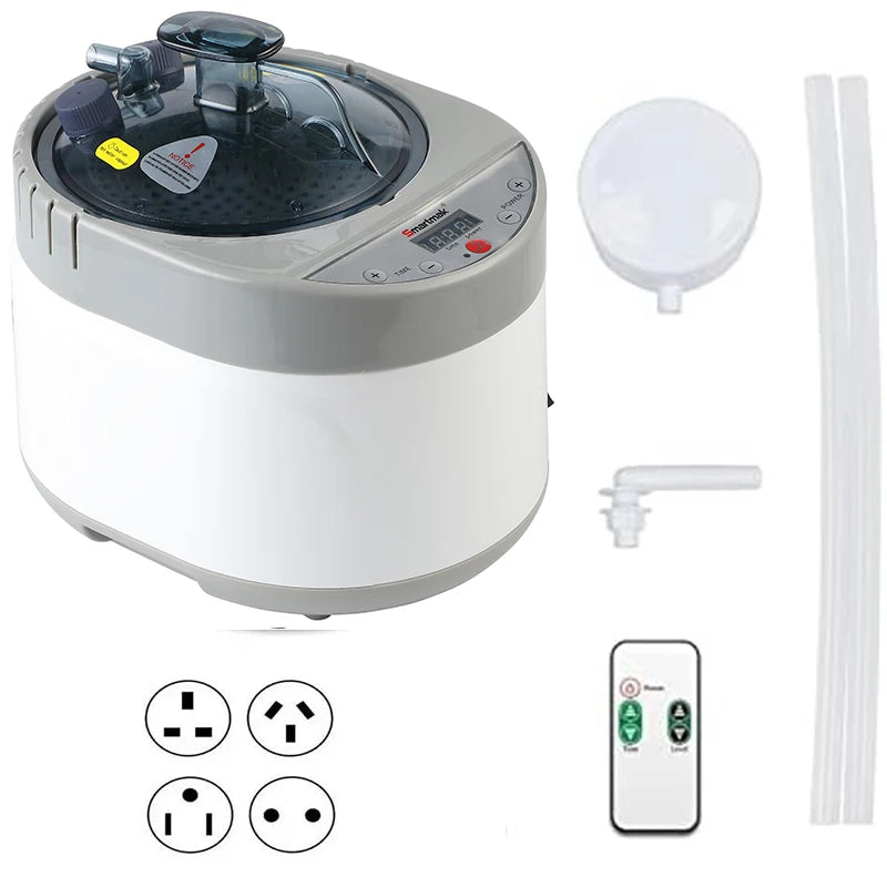 SMARTMAK 4L 1500W Wet Steam Sauna Generator – Home Spa Sauna Steam Generator Qst Gray-White