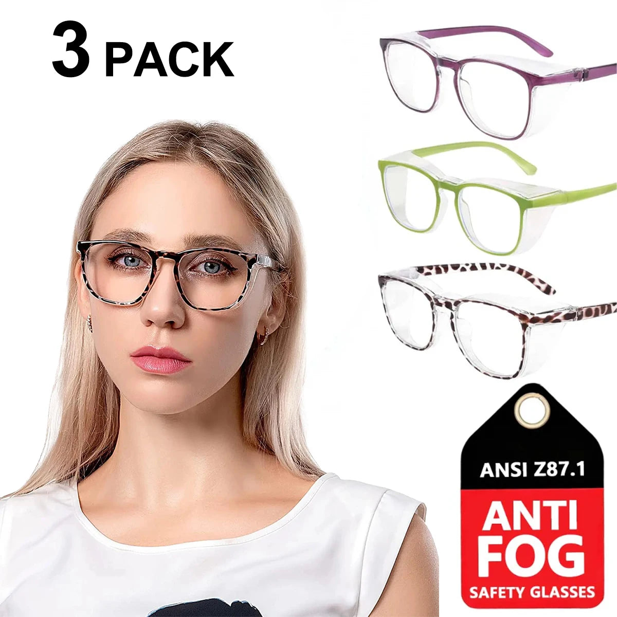 VOPHA Z87 Anti-Fog Safety Glasses – UV & Blue Light Protection Safety Glasses Qst 3Pack