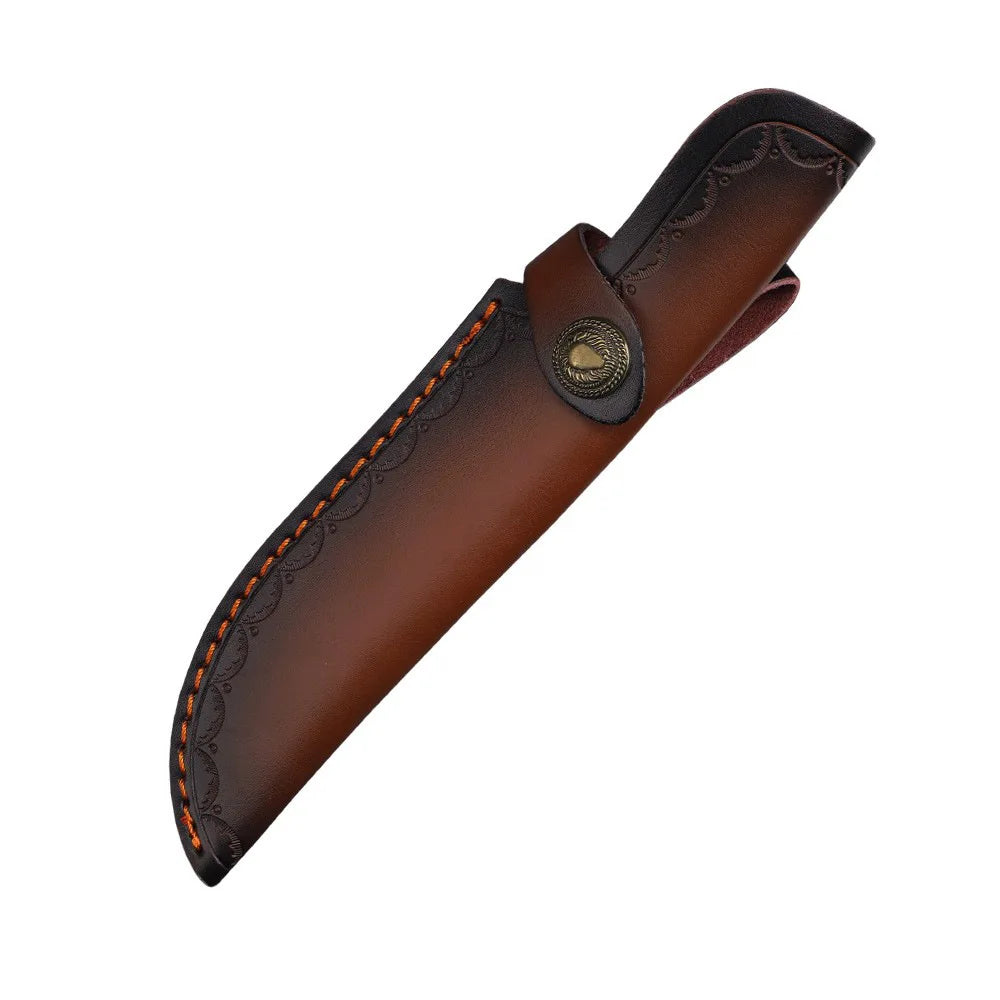 Swayboo Leather Knife Sheath – Two-Layer Cowhide Fixed Blade Leather Knife Sheath Qst 24.5CM