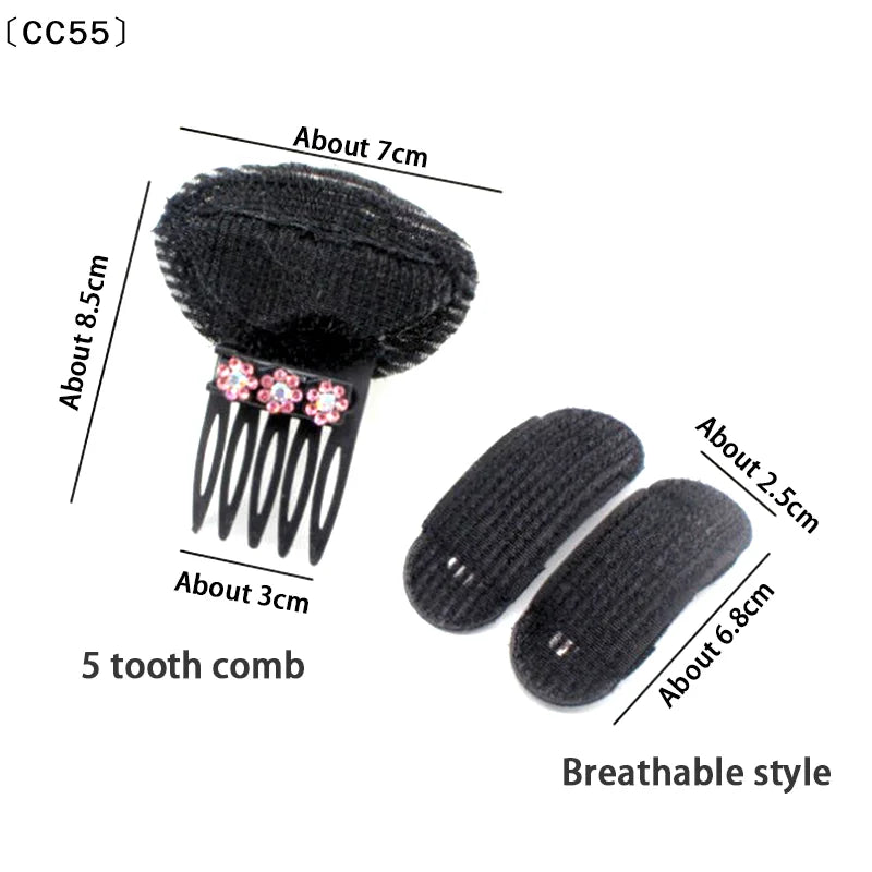 Rhinestone Fluffy Sponge Hair Clip – Volume Base Bun Pin Hair Styling Clip Qst