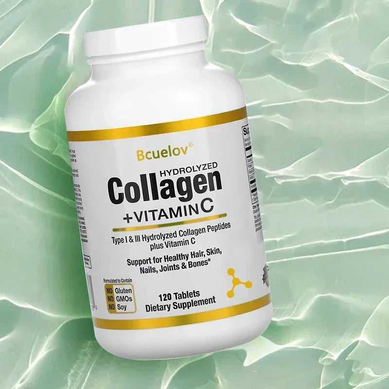 Hydrolyzed Marine Fish Collagen Capsules with Vitamin C Collagen Supplement Qst