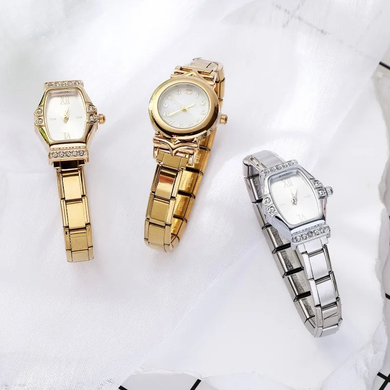 Italian Charm Square Zircon Elastic Watch Bracelet | 41 Colors Charm Bracelet Qme