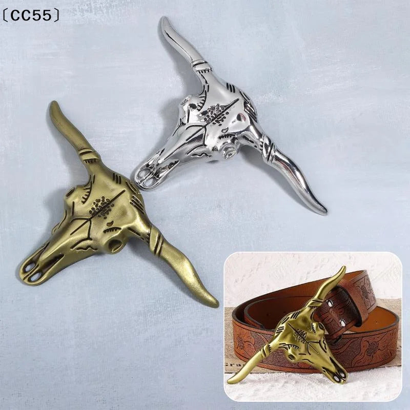 Western Cowboy Zinc Alloy Cow Head Belt Buckle – Retro DIY Belt Buckle Qst