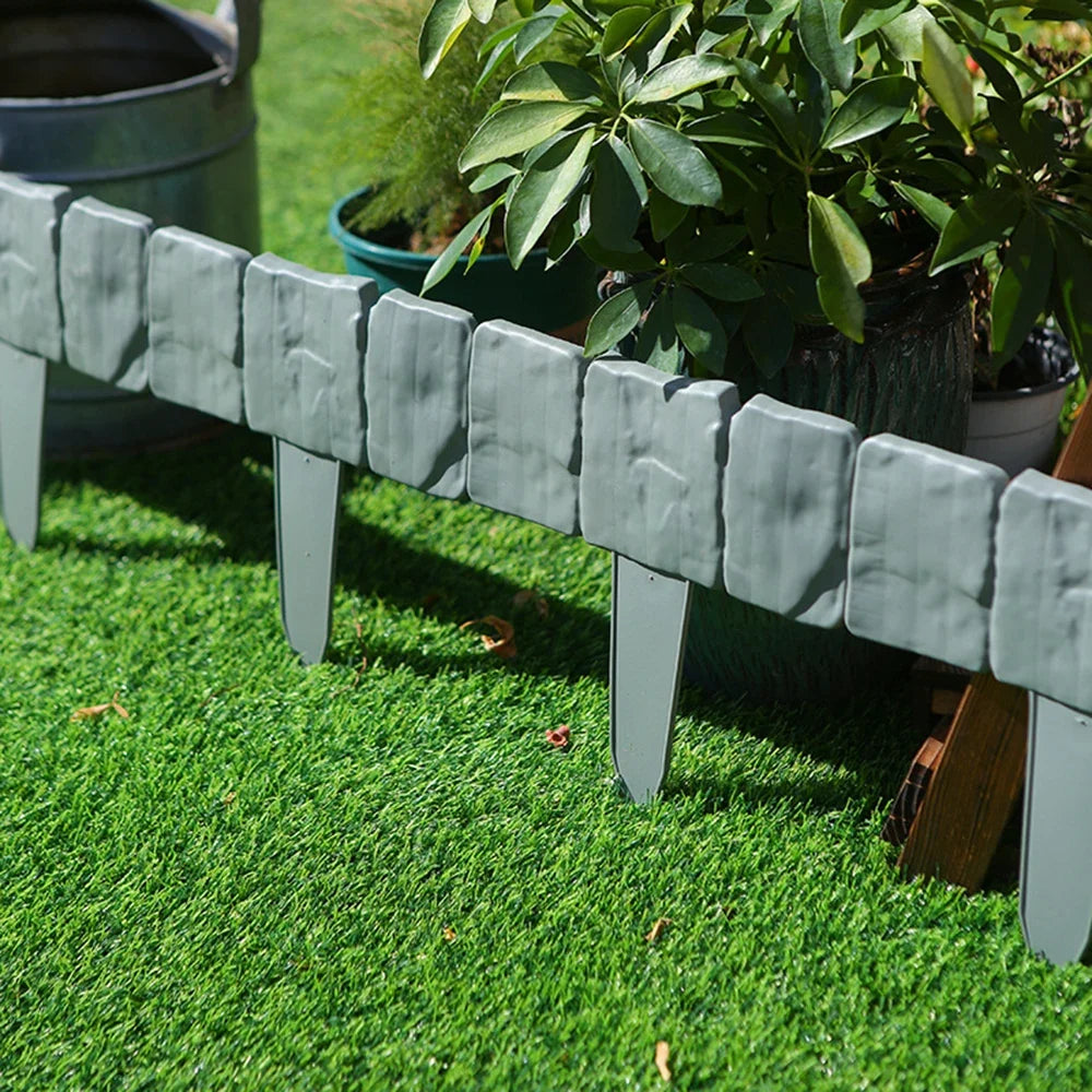 10-Pack Imitation Stone Garden Fence Edging Stakes | PVC Garden Edging Stakes Qme