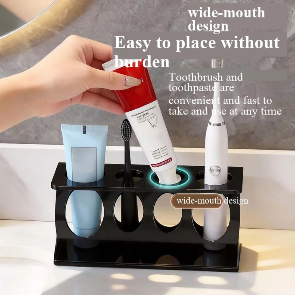 Multi-Slot Toothbrush Holder & Bathroom Countertop Organizer Bathroom Organizer Stand Qme