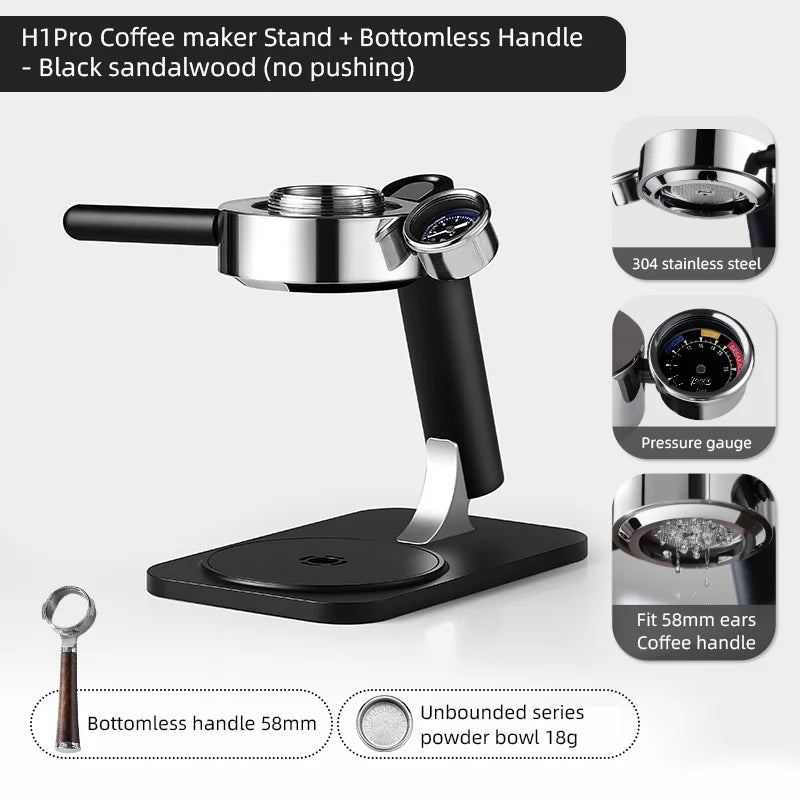 BINCOO Pressure Gauge Stand for H1Pro Portable Coffee Maker Coffee Maker Accessory Qst Black Ebony Handle