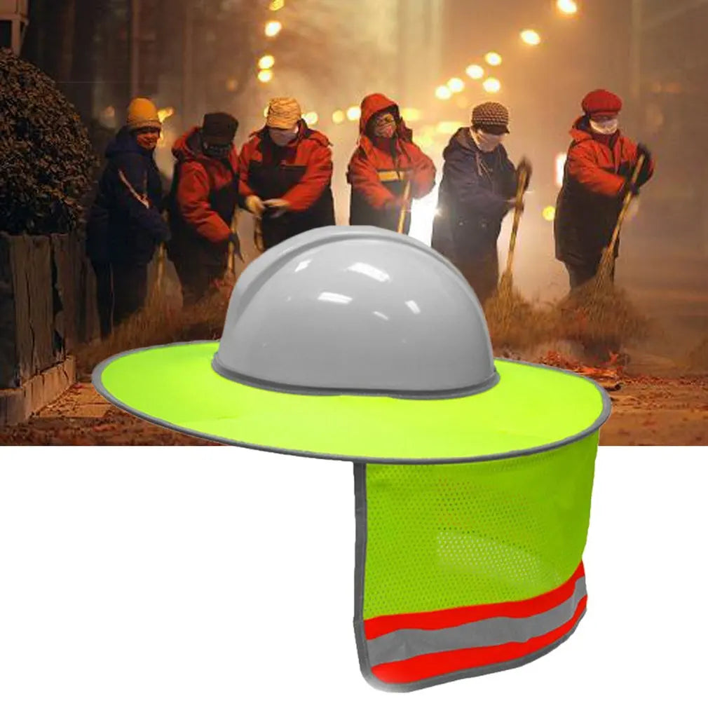 Hard Hat Sun Shade Neck Shield with Reflective Strip | Qme Hard Hat Neck Shield Qme
