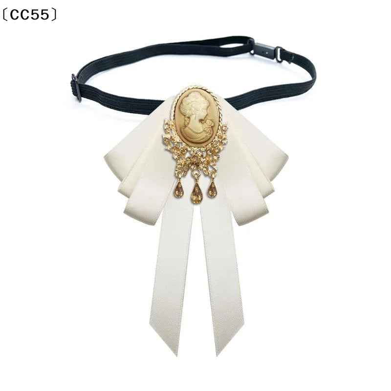 Solid Vintage Bow Tie Detachable Collar Shirt Accessory Bow Tie Collar Qst