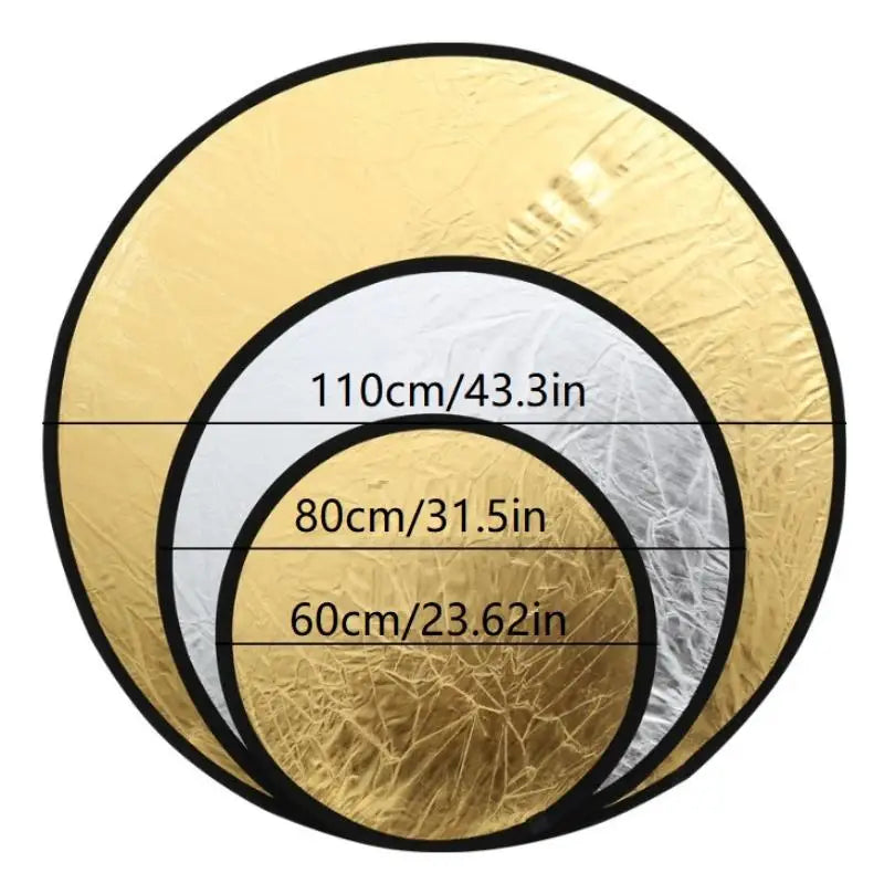 Collapsible Round Photography Reflector & Diffuser – 4 Surfaces Photography Reflector Qme