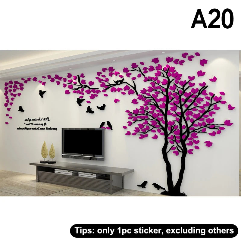 3D Acrylic Tree Wall Stickers – Self-Adhesive Wall Decal Wall Decal Sticker Qst A20