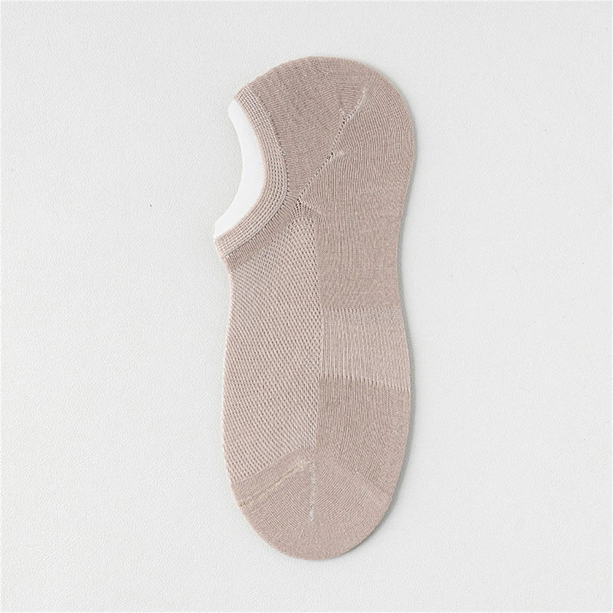 Men's Thin Mesh Boat Socks – Non-Slip & Breathable Low-Cut Men's Boat Socks Qme 1pc Khaki One Size