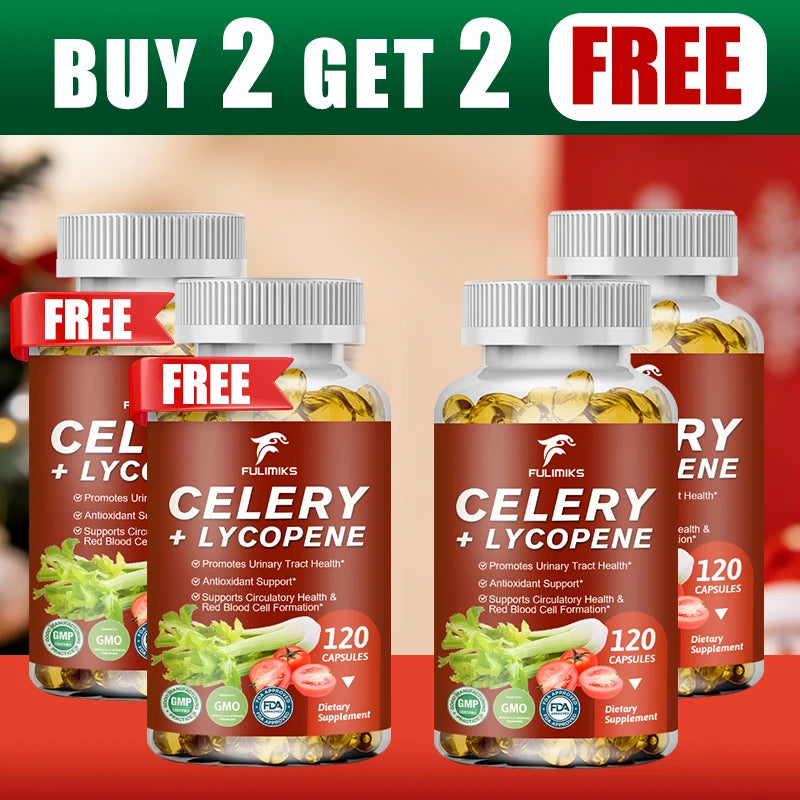 Celery Lycopene Capsules – Antioxidant & Prostate Support Non-GMO Herbal Supplement Qst