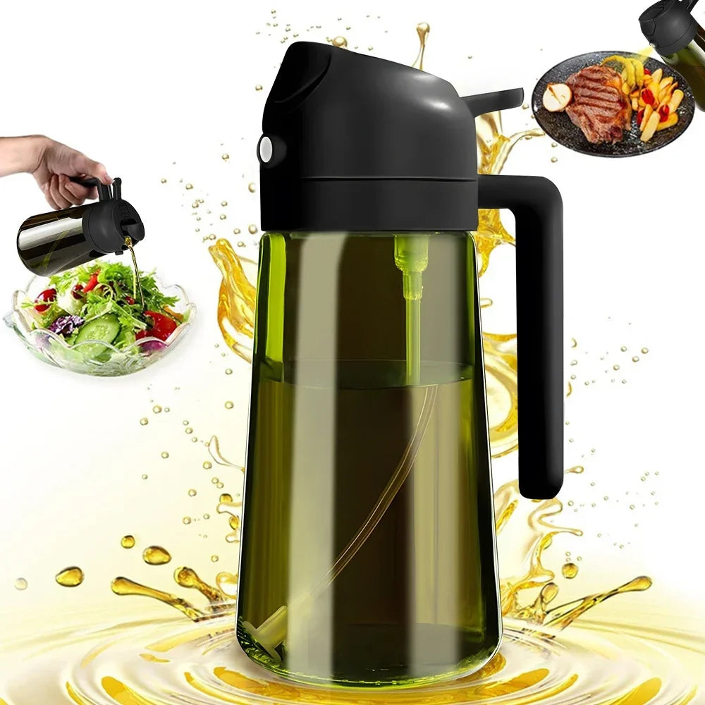 Dark Glass Olive Oil Sprayer & Dispenser Bottle 470ml Oil Sprayer Bottle Qme