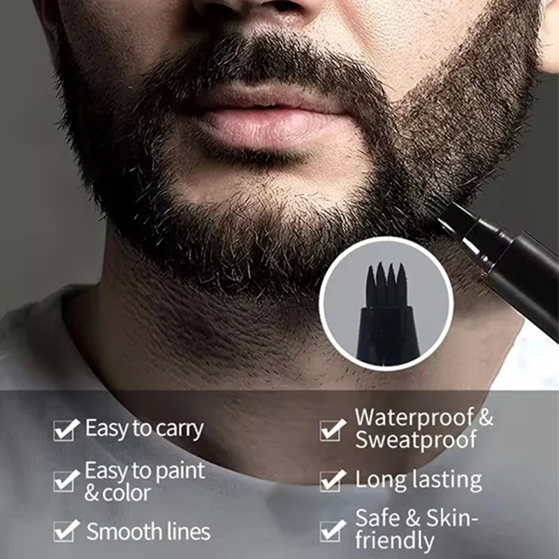 Instant Beard Filler Pen & Brush Comb – Waterproof by Qme Beard Filler Pen Qme