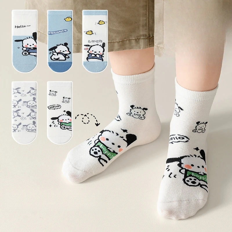 Hello Kitty Kuromi Novelty Socks – Unisex Cartoon Socks Novelty Print Socks Qme