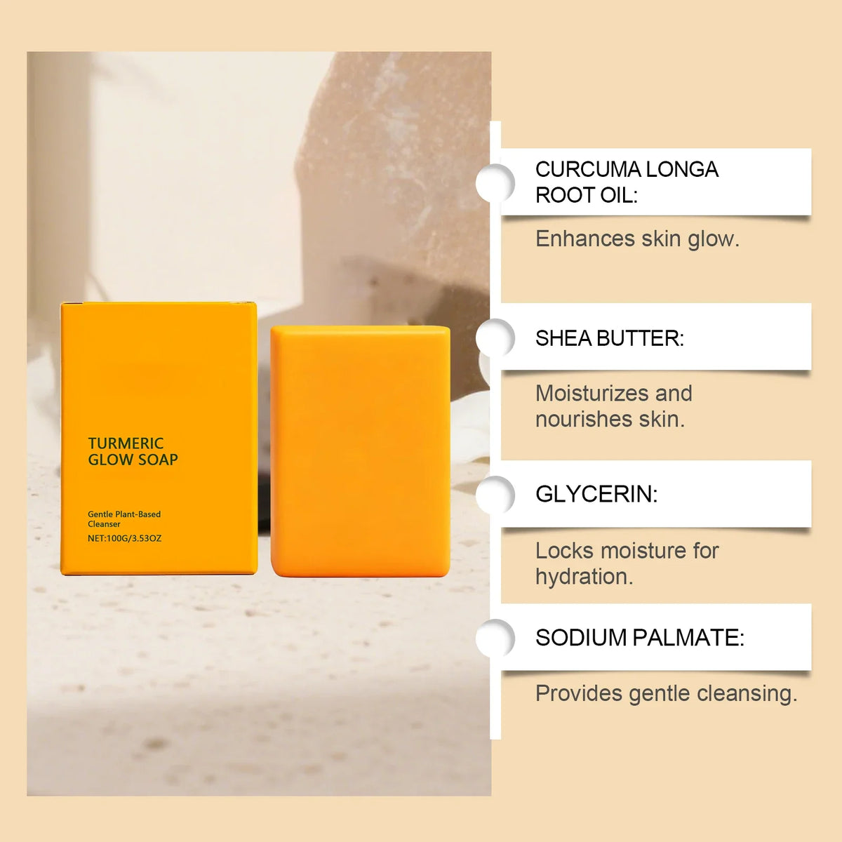 Turmeric Glow Brightening Soap – Face & Body Bar Brightening Bar Soap Qme