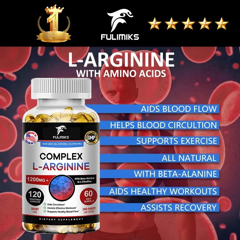 Fulimiks L-Arginine Nitric Oxide Supplement – Muscle & Blood Flow Nitric Oxide Supplement Qst