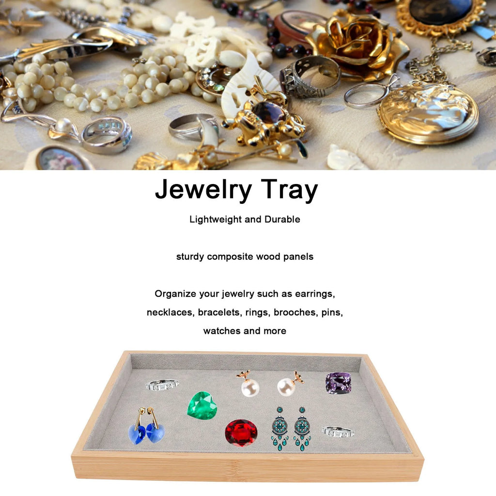 Elegant Wood Jewelry Tray Drawer Organizer | Multipurpose Jewelry Drawer Organizer Qme